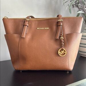 Michael Kors Brown Leather Tote Bag